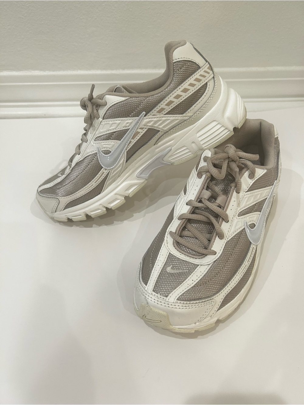 Nike Initiator. Women's Taupe and White Sneakers